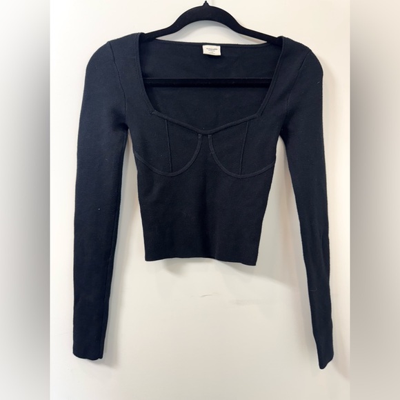 ABERCROMBIE & FITCH Ribbed Corset Sweetheart Top - Picture 2 of 6